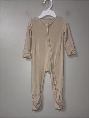 JunNeng Cream Bamboo Footie Zip Sleeper Unisex 0-3M